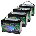 4Pack 12V 100Ah LiFePO4 Lithium Battery, DJLBERMPW 15000+ Deep Cycle Battery 100A BMS for 3HP Golf Cart, Marine, Backup Power, Solar System