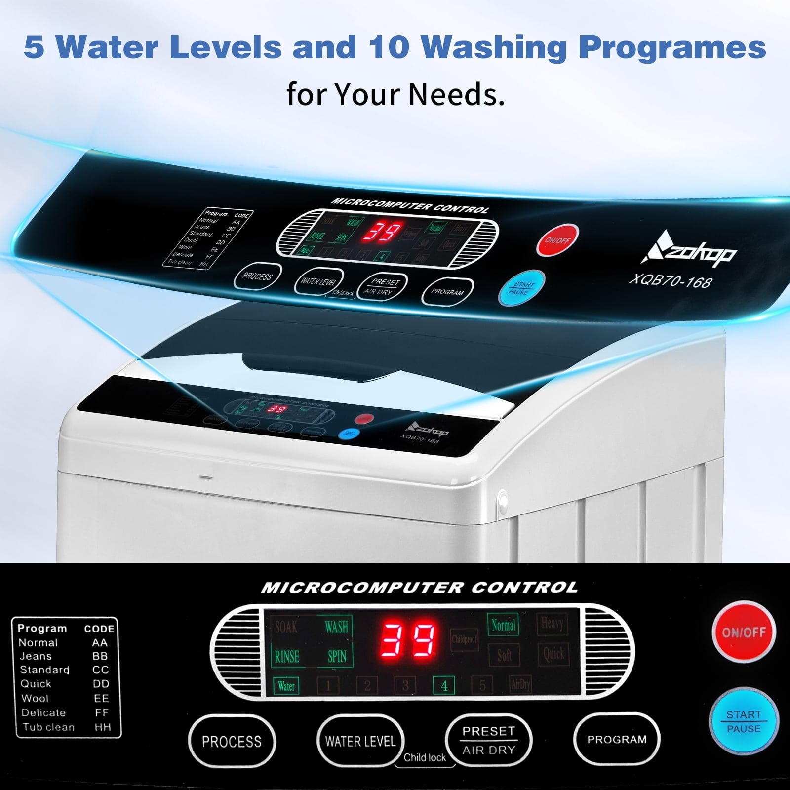 Ktaxon 17.8LBS Full Automatic Washing Machine and 3.5CuFt Portable Clothes Dryer Set, Compact Laundry Washer and Dryer Combo Set with Stainless Steel Inner Tub, for Apartment, Dorms, Home