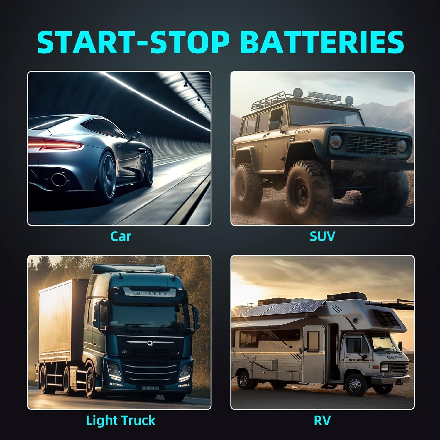 UPLUS Group Size 47 AGM Car Battery,H5 L2 12V 60Ah 660CCA 100RC Maintenance Free Start and Stop Automotive Replacement Battery