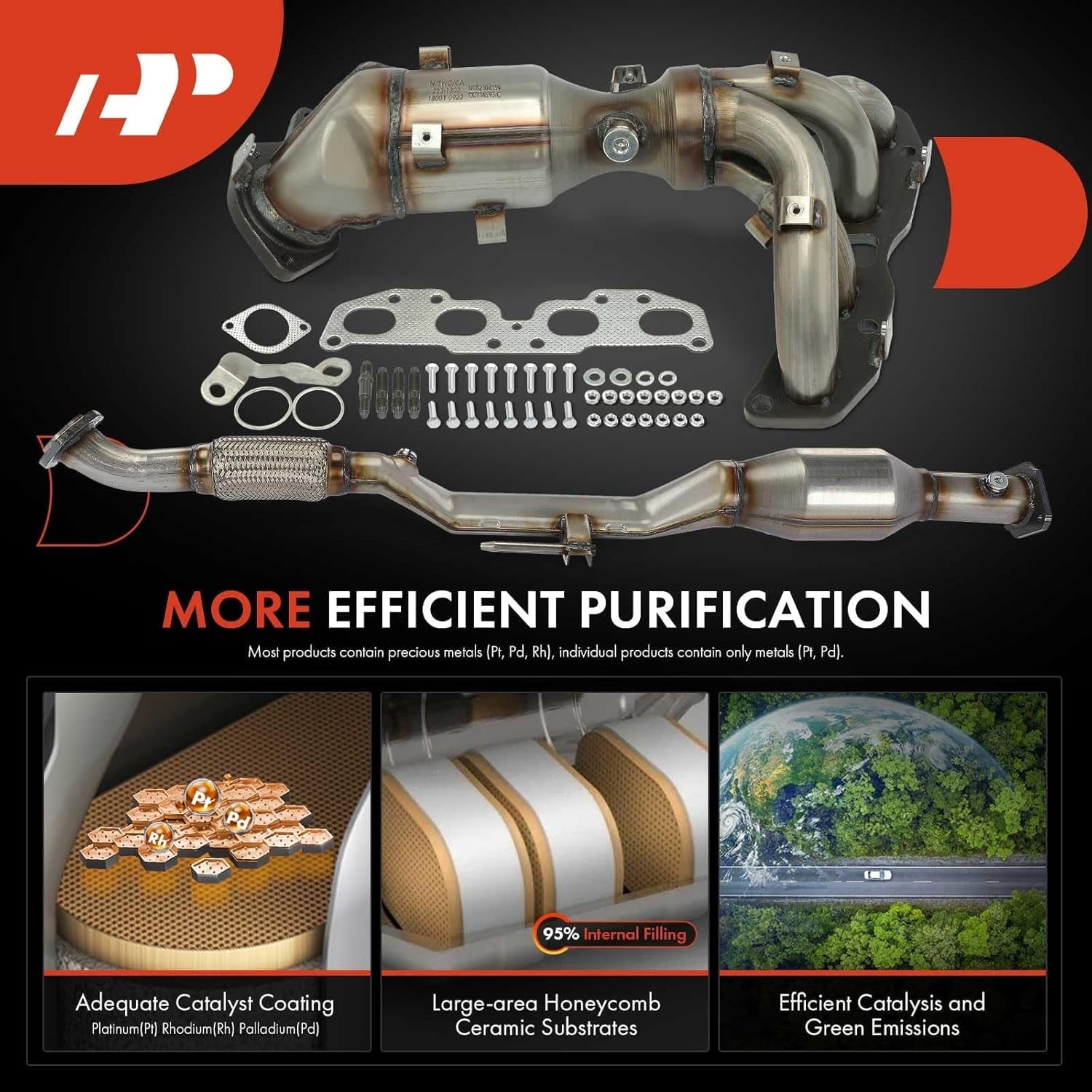 A-Premium Front and Rear 2-PC Exhaust Manifold Catalytic Converter Kit Direct-Fit Compatible with Nissan Altima 2007-2012 2.5L, EPA Compliant