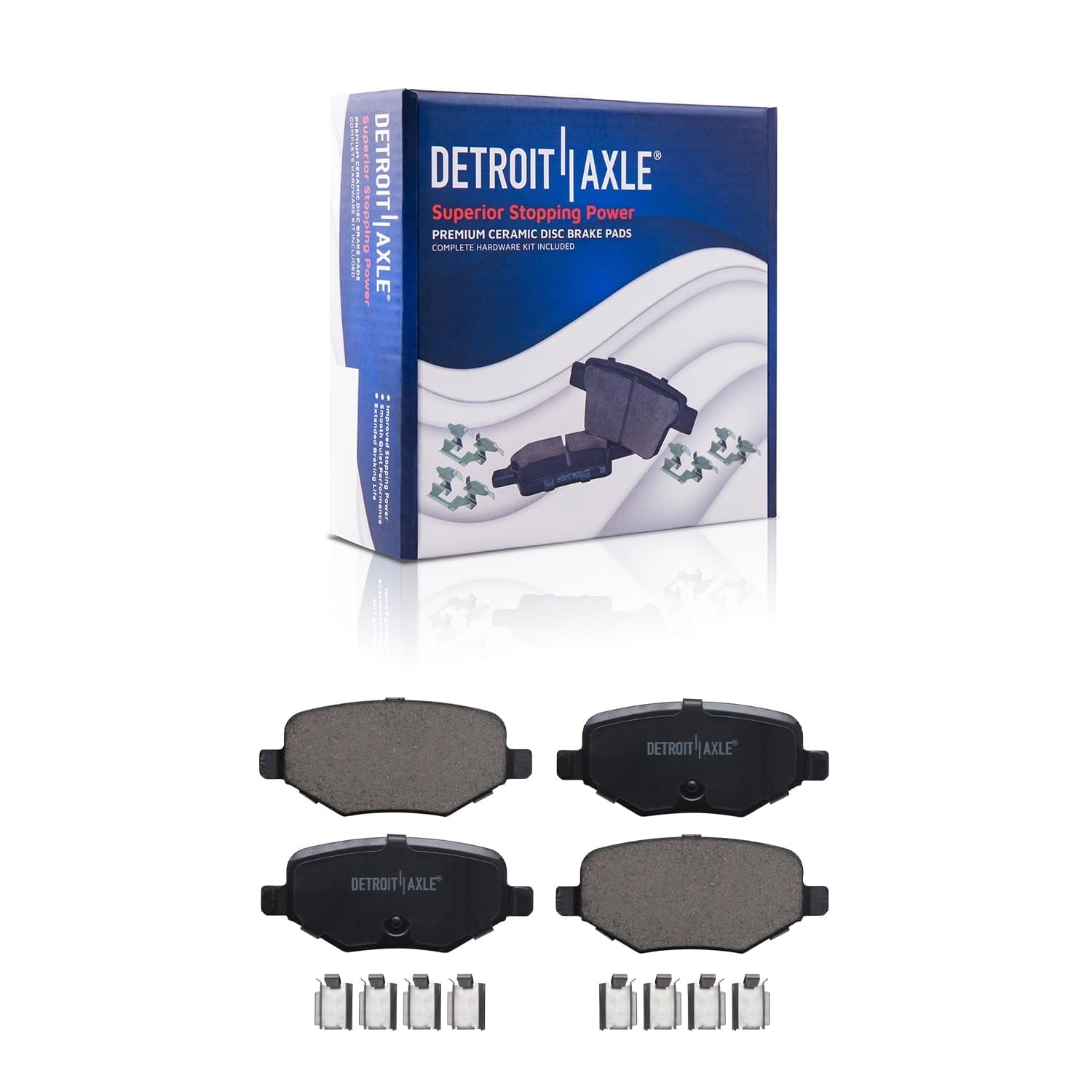 Detroit Axle - Brake Kit for 2011-2019 Ford Explorer Taurus, 2012-2019 Flex, 2011-2012 Lincoln MKS, Drilled Slotted Disc Brake Rotors Ceramic Brake Pads: 12.80 Front and 12.99 Rear Rotor