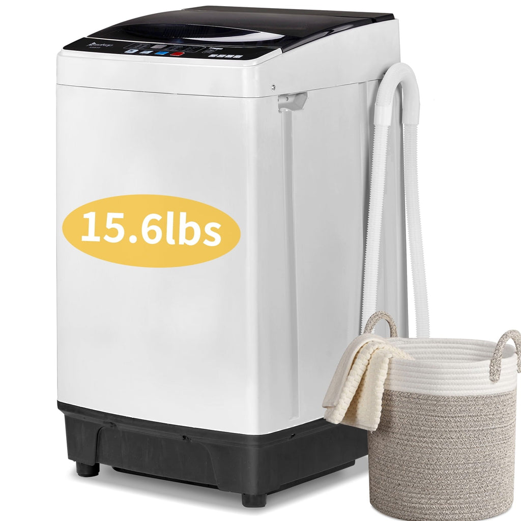Ktaxon 17.8LBS Full Automatic Washing Machine and 3.5CuFt Portable Clothes Dryer Set, Compact Laundry Washer and Dryer Combo Set with Stainless Steel Inner Tub, for Apartment, Dorms, Home