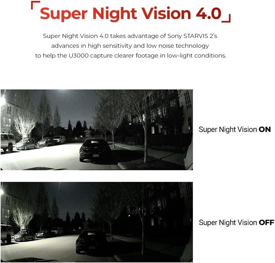 THINKWARE U3000 4K UHD Dual-Channel Dash Cam with Sony STARVIS 2.0, 64GB and OBD