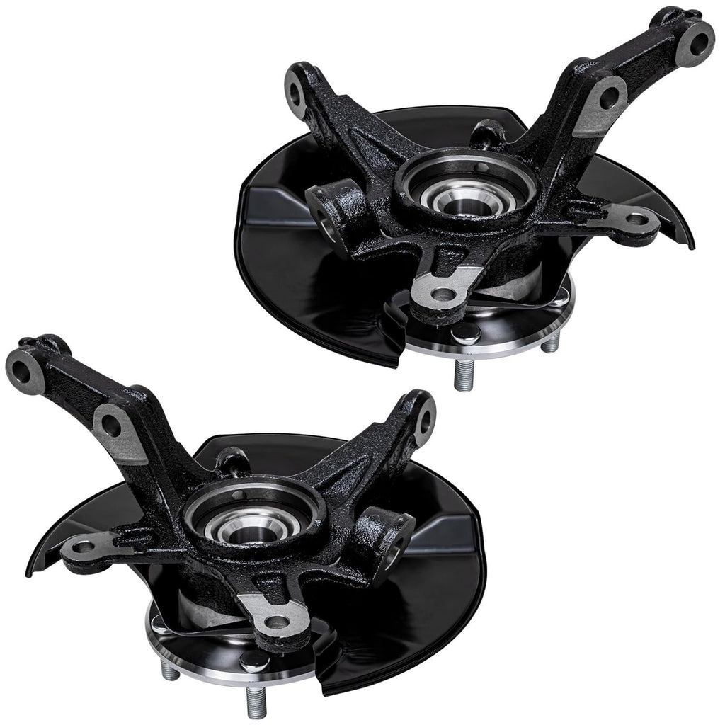Detroit Axle - Front 6pc Steering Knuckles Kit for 06-11 Honda Civic, Steering Knuckle & Wheel Bearing Hubs Lower Control Arms Lower Ball Joints 2006 2007 2008 2009 2010 2011 Replacement