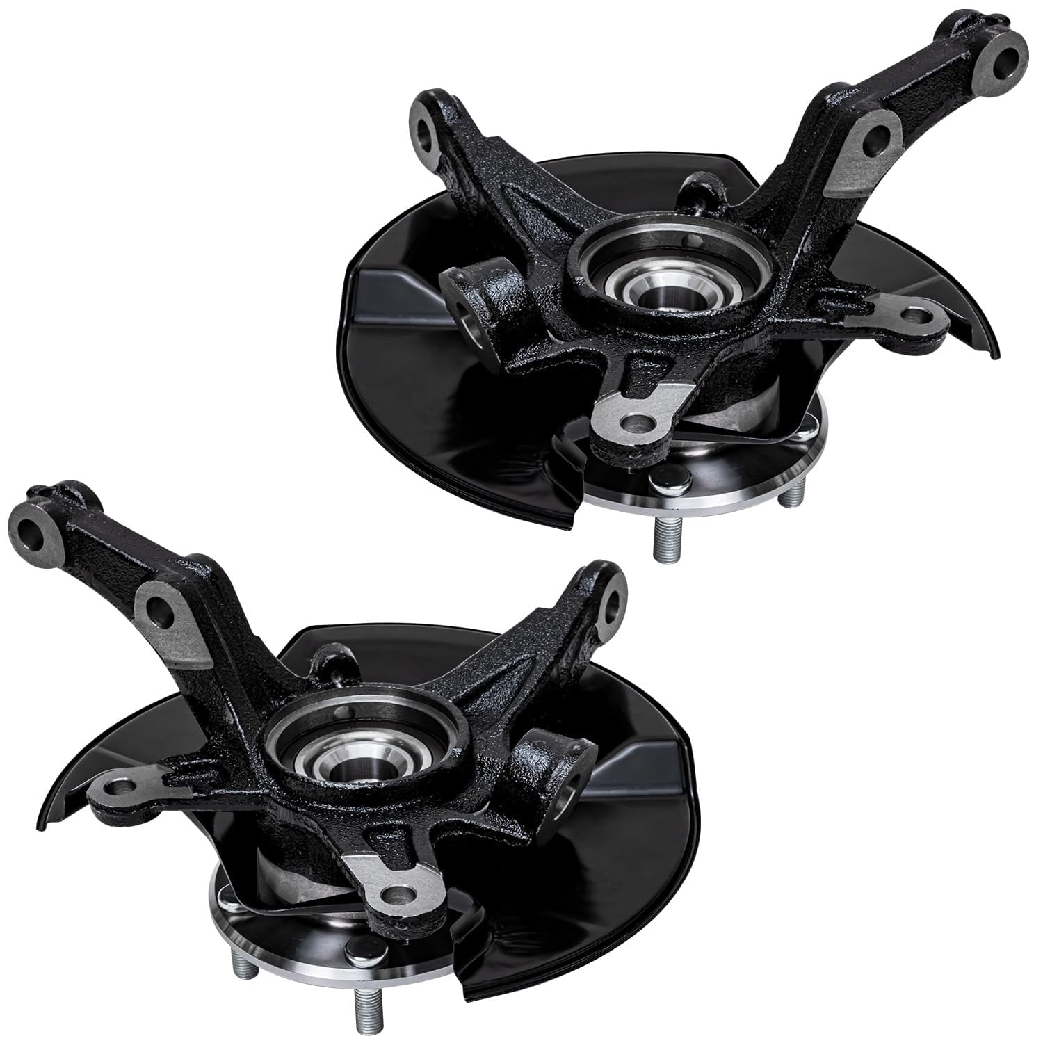 Detroit Axle - Front 6pc Steering Knuckles Kit for 06-11 Honda Civic, Steering Knuckle & Wheel Bearing Hubs Lower Control Arms Lower Ball Joints 2006 2007 2008 2009 2010 2011 Replacement