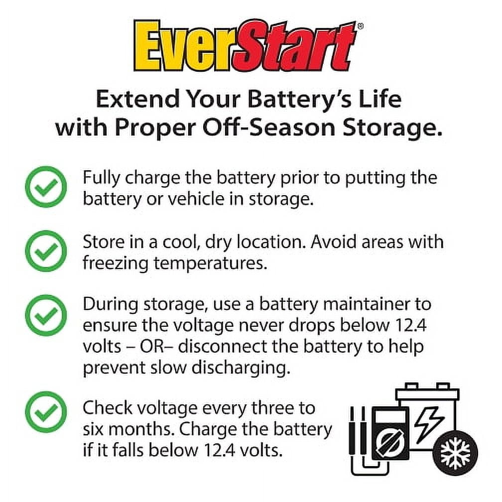 EverStart Platinum AGM Power Sport Battery, Group Size TX14L 12 Volt, 200 CCA