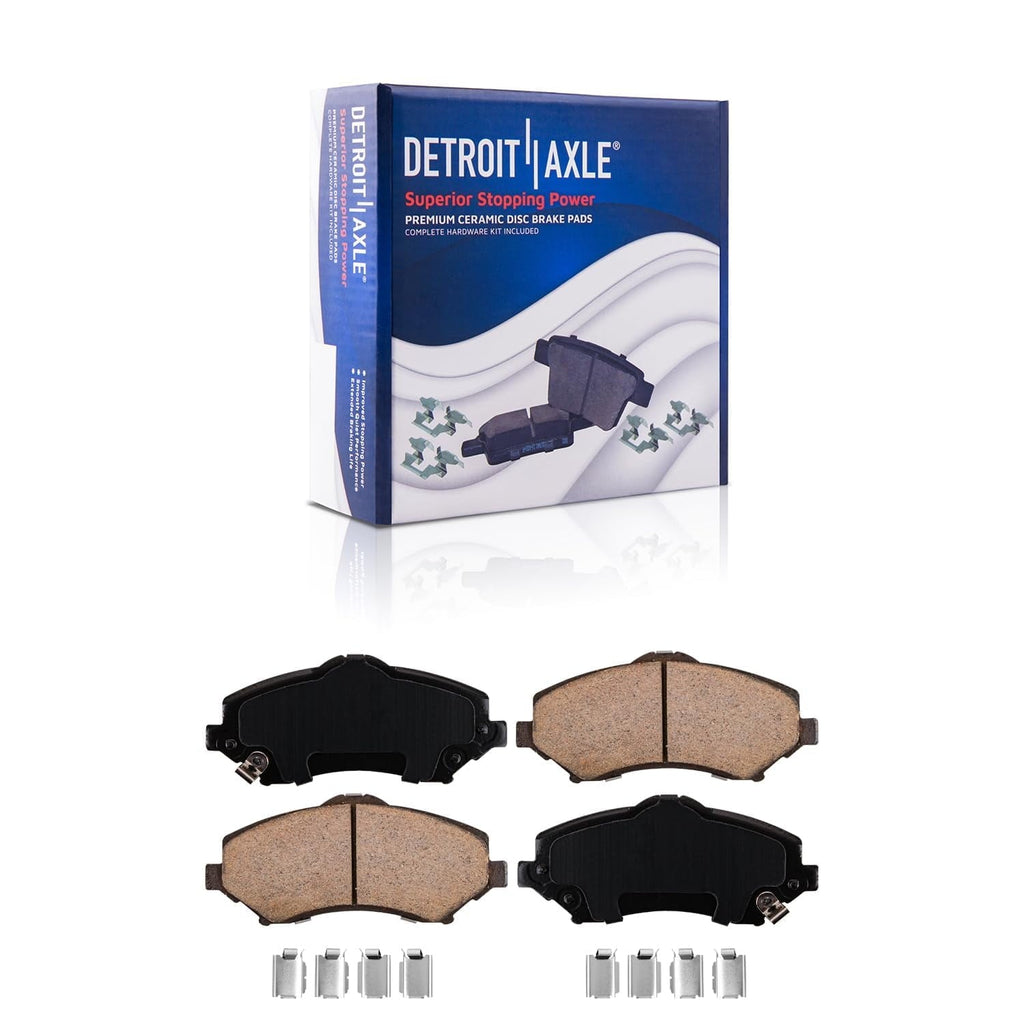 Detroit Axle - Brake Pads for Dodge Nitro Jeep Liberty Wrangler JK, Front & Rear Ceramic Brake Pads w/Hardware Replacement