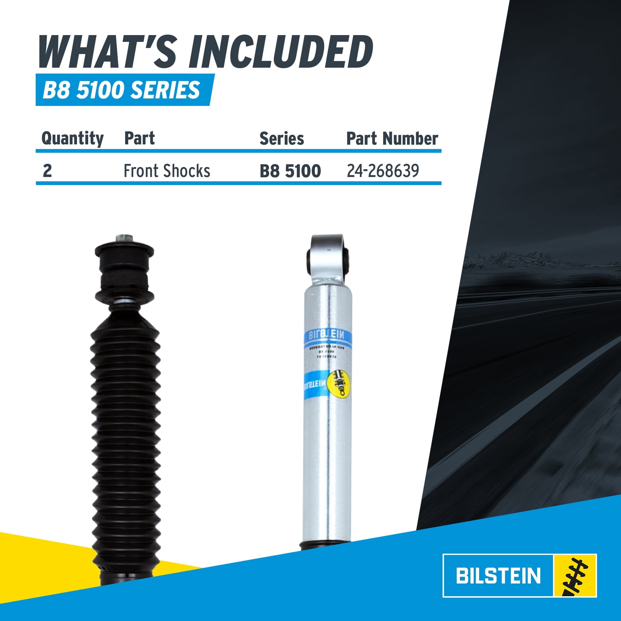 Bilstein Set of Front and Rear B8 5100 Series Shocks Compatible with 2019-2025 RAM 2500 w/o Air Suspension with 2-2.5 Front & 0-1 Rear Lift