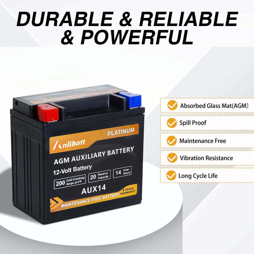 Anlibatt Car AGM Battery Group Size 48 H6 Start Stop Battery 12V 70Ah 760CCA Maintenance Free Rechargeable