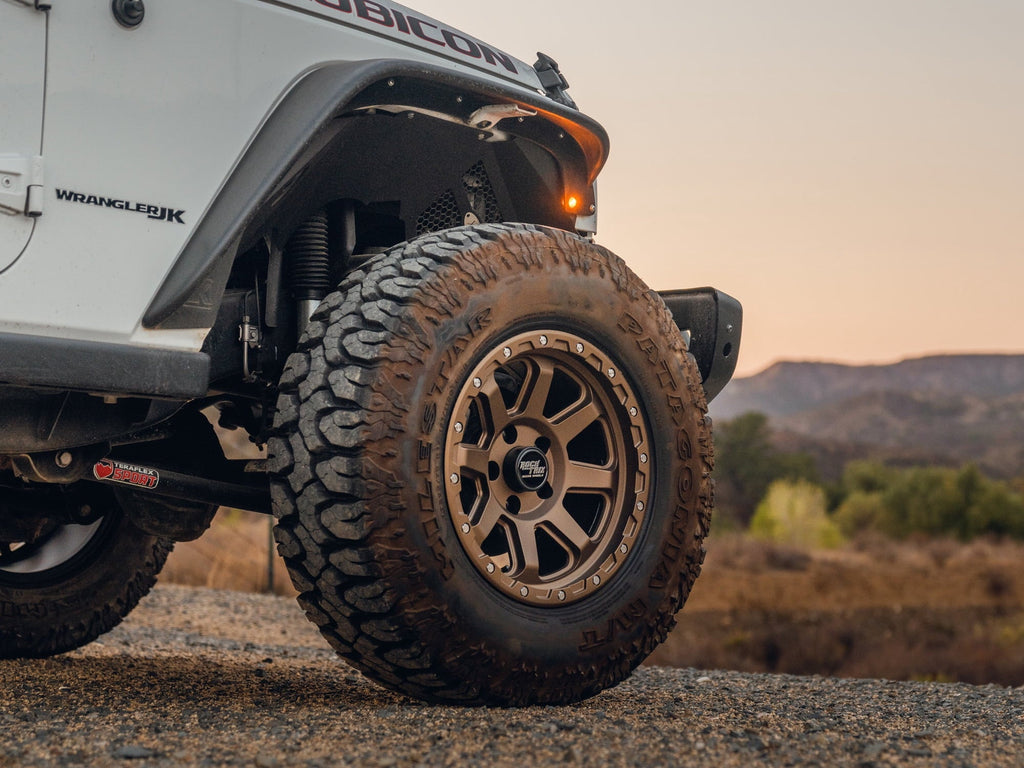 RockTrix RT116 17 inch Wheel Compatible with Jeep Wrangler JK JL 17x9 5x5 Wheels (-12mm Offset, 4.5in Backspace) 5x5 PCD, 71.5mm Bore, Gunmetal Gray Wheels, Also fits Gladiator JT Rims
