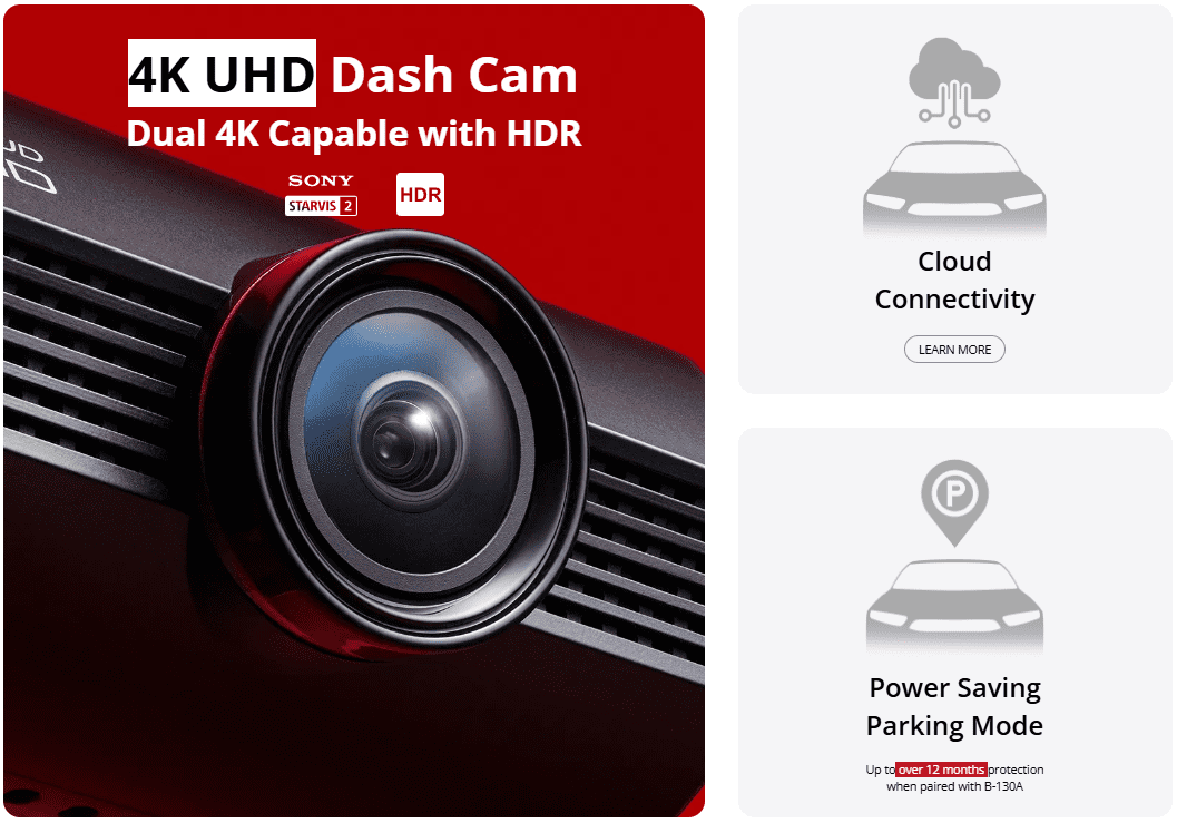 Blackvue Elite 10-1CH Dash Cam - 4K UHD Front Camera with STARVIS 2 (64GB)