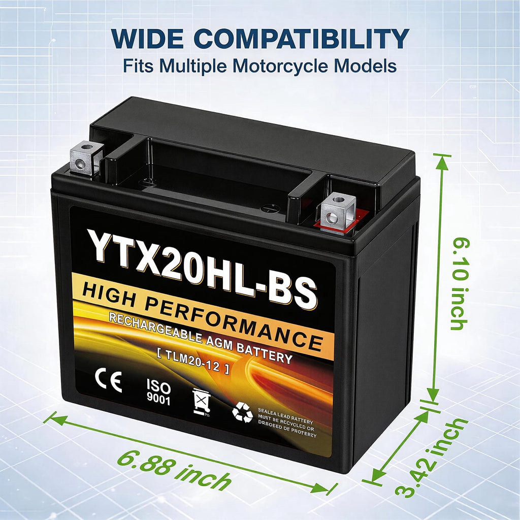 Anlibatt YTX14-BS Motorcycle Battery 12V 12Ah 200CCA Rechargeable Sealed Batteries Powersport Replacement for ATV, Scooter, Jet ski, Dirt Bike