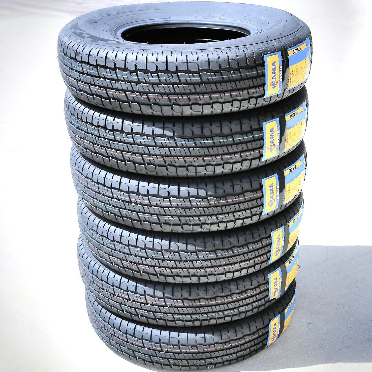 Set of 4 (FOUR) Nama NM616 Semi-Steel ST 205/75R14 Load D 8 Ply Trailer Tires