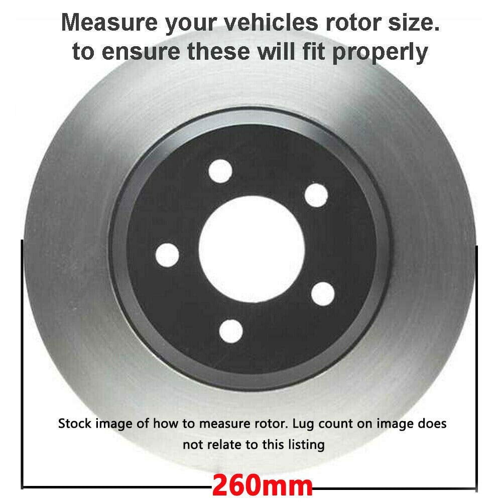 Detroit Axle - REAR Brake Kit for 2005-2010 VW Jetta 06-09 Rabbit Drilled & Slotted Brake Rotors Ceramic Brakes Pads Replacement: 10.24 Rotor