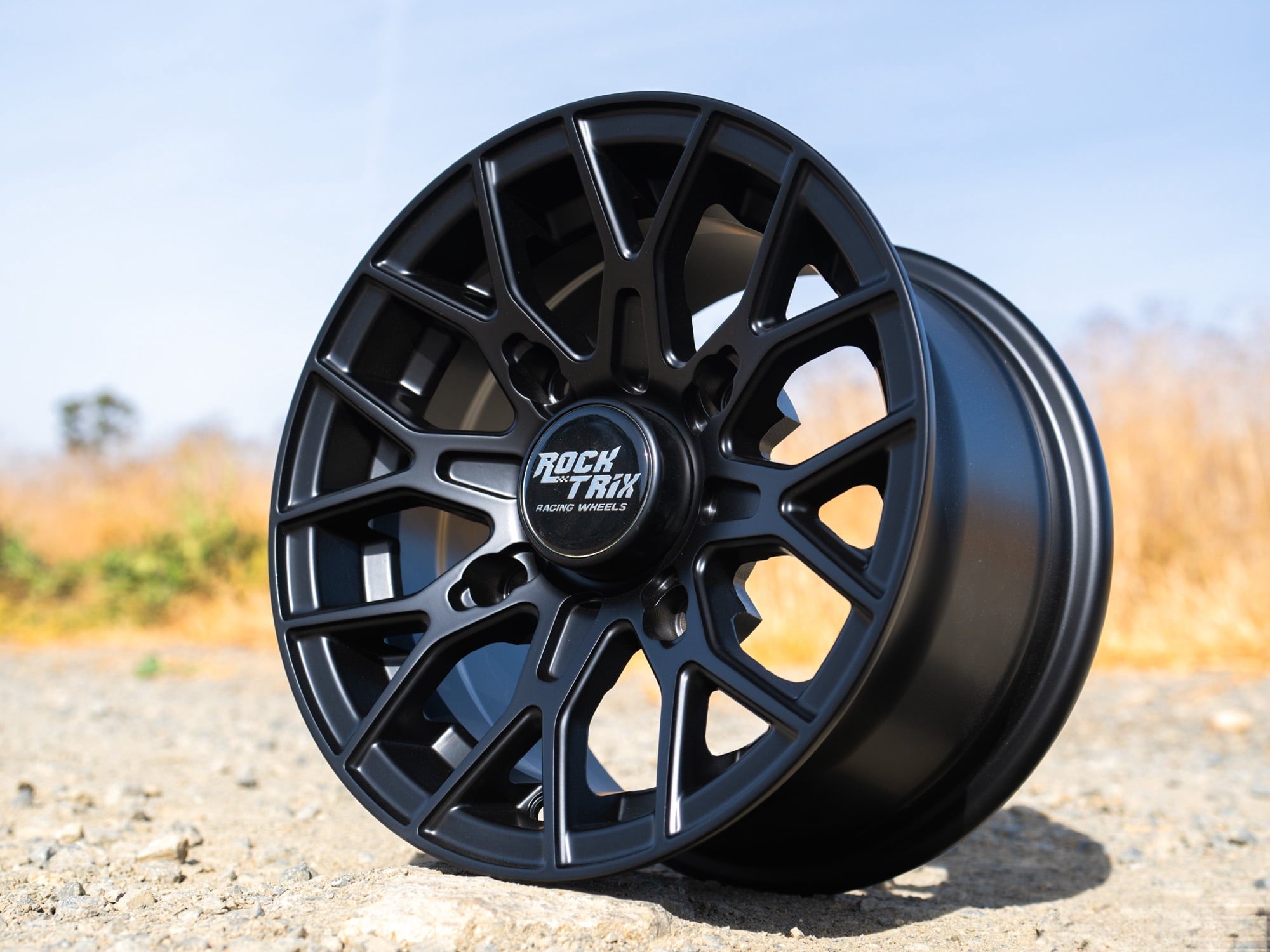 RockTrix RT104 4pc 14in ATV Wheels 4x110 Rims, 14x7, 5+2 Offset, For ATV UTV with IRS (Independent Rear Suspension), Compatible with Honda Kawasaki Yamaha Suzuki 4/110 (Set of 4)
