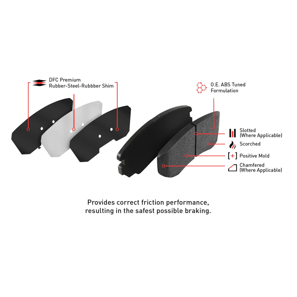 Dynamic Friction Company Rear Brake Geospec Rotors with 5000 Advanced Brake Pads includes Hardware - 4512-45077