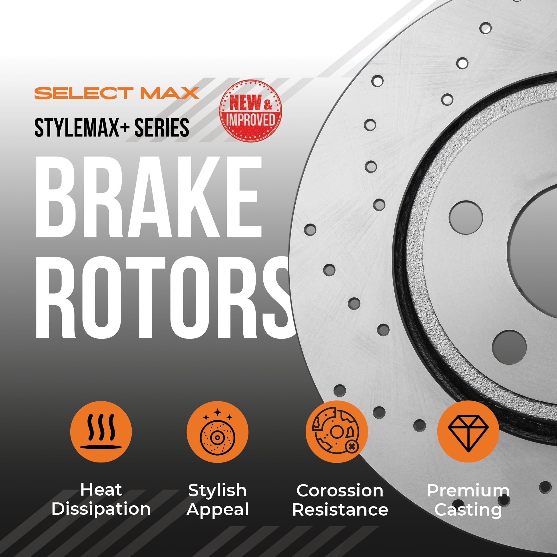 MAX Advanced Brakes - Brake Kit For 2017-2023 Honda CR-V (Excl.l. Hybrid Engine Model)| Carbon Ceramic Brake Pad and Rotor Kit Front and Rear| Geomet Coated Cross-Drilled Brake Rotors