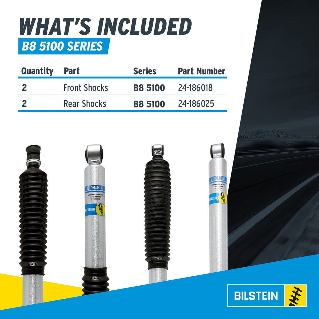 Bilstein Set of Front and Rear B8 5100 Series Shocks Compatible with 2005-2016 F250/F350 4WD with 2 Front & 0-1 Rear