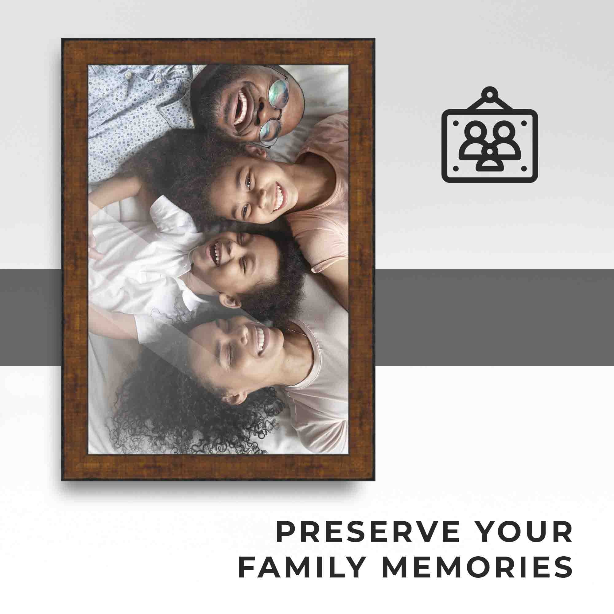 40x28 Bronze Brown Real Wood Picture Frame Width 1.25 inches | Interior Frame Depth 0.75 inches |