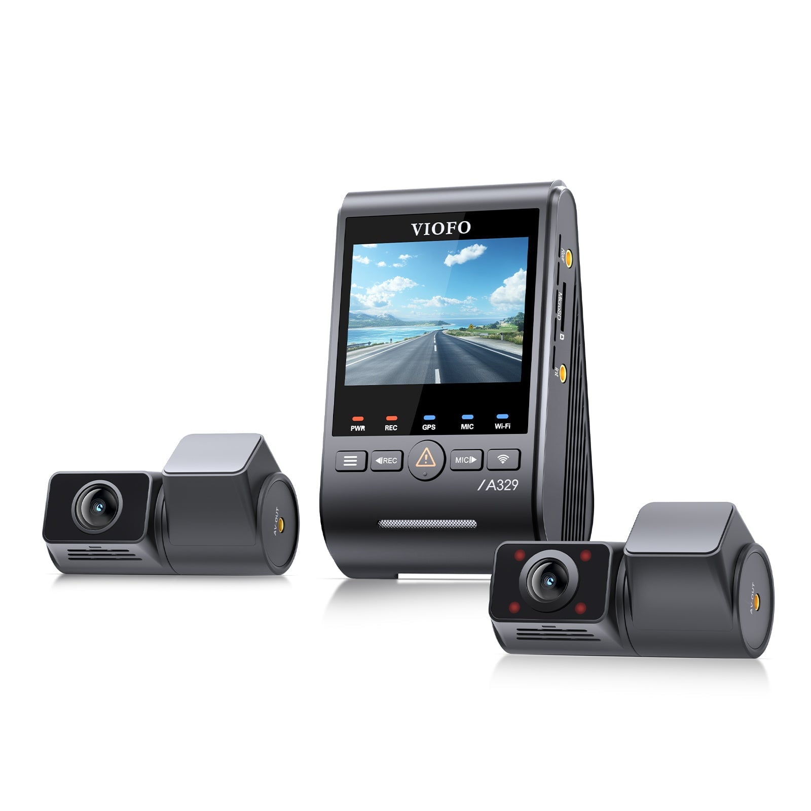 VIOFO A329S 3-Channel 4K Dash Cam – 4K Front, 2K Cabin, 2K Rear