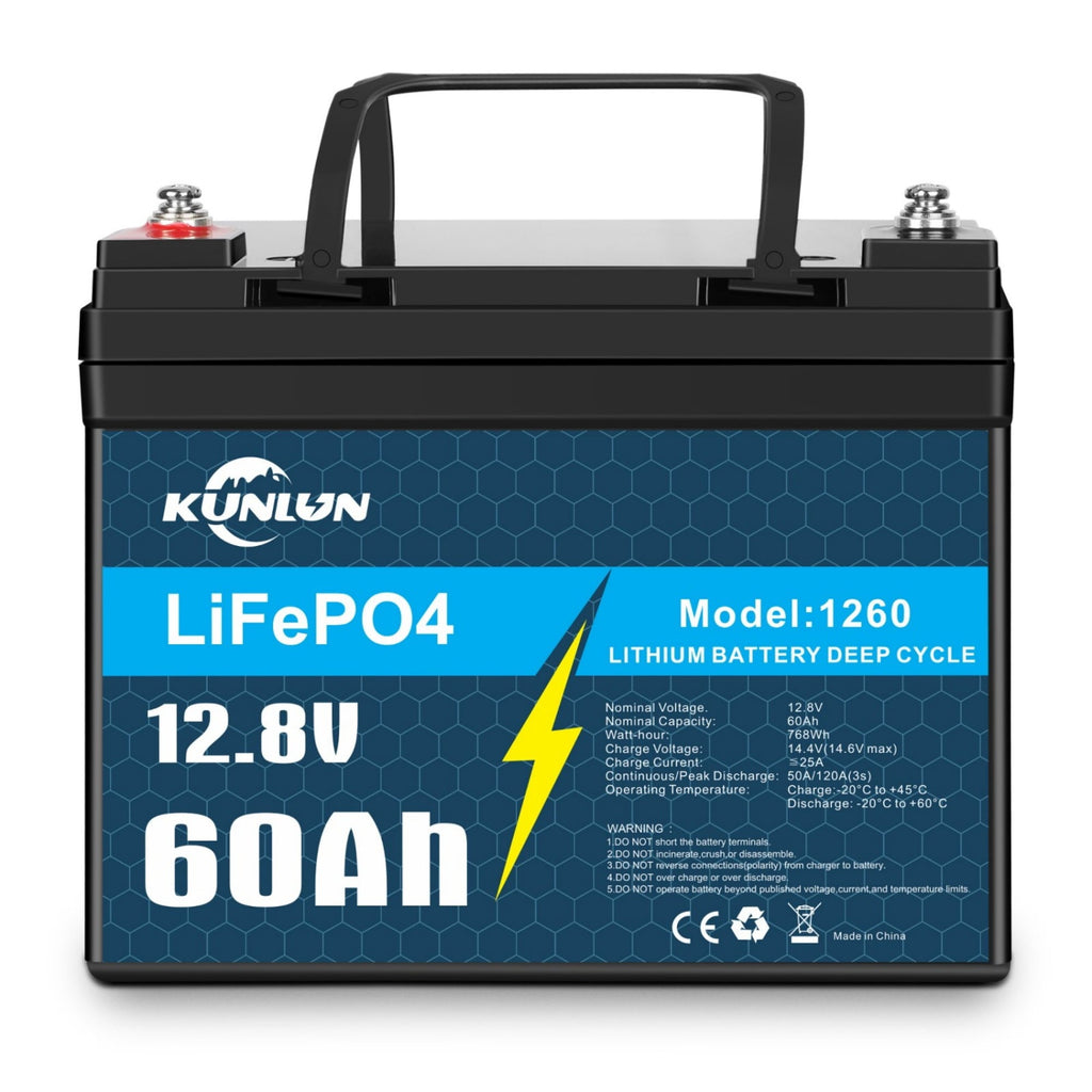 12V 60Ah LiFePO4 Lithium Battery, Deep Cycle, Perfect for RV, Off-grid