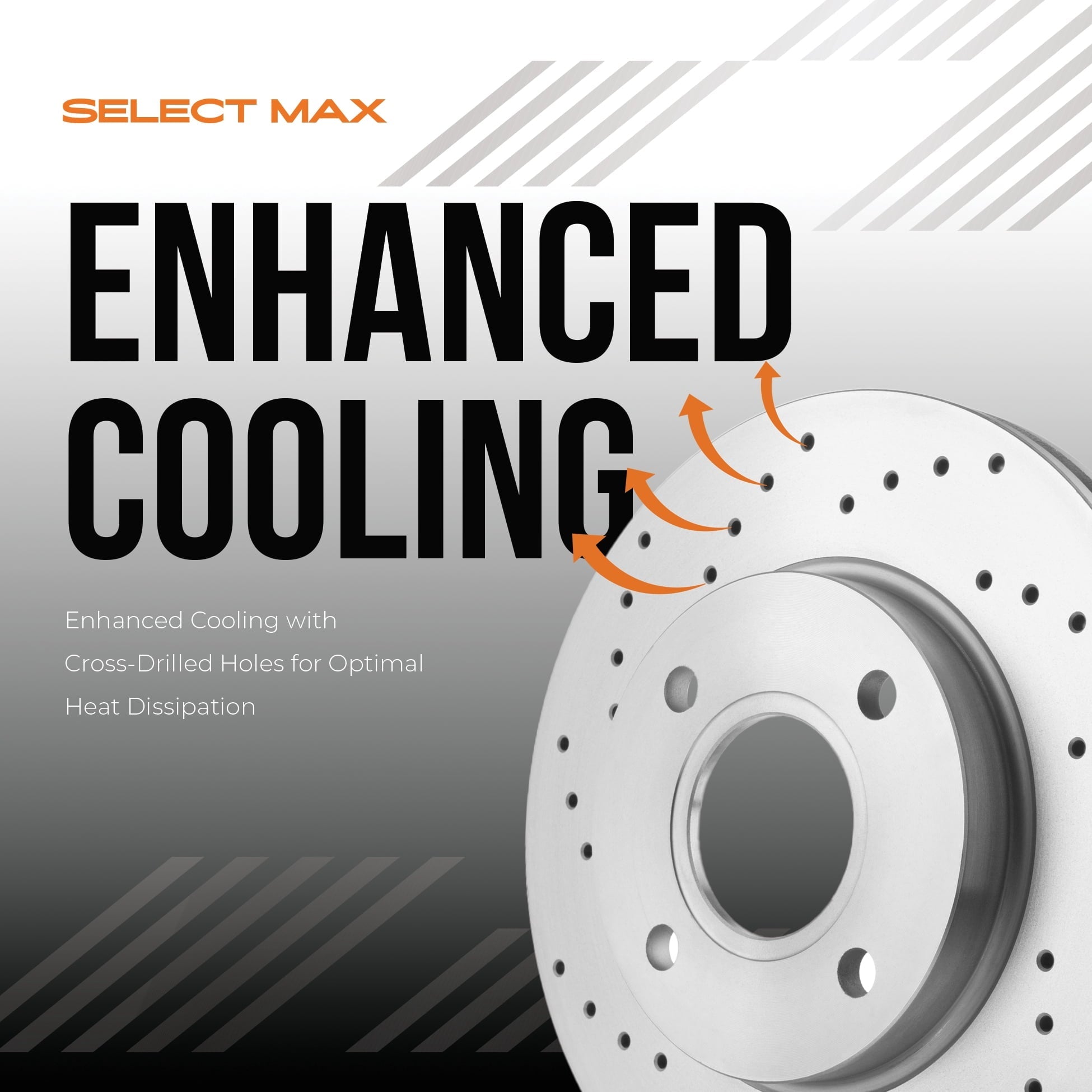 MAX Advanced Brakes - Brake Kit For 2017-2023 Honda CR-V (Excl.l. Hybrid Engine Model)| Carbon Ceramic Brake Pad and Rotor Kit Front and Rear| Geomet Coated Cross-Drilled Brake Rotors