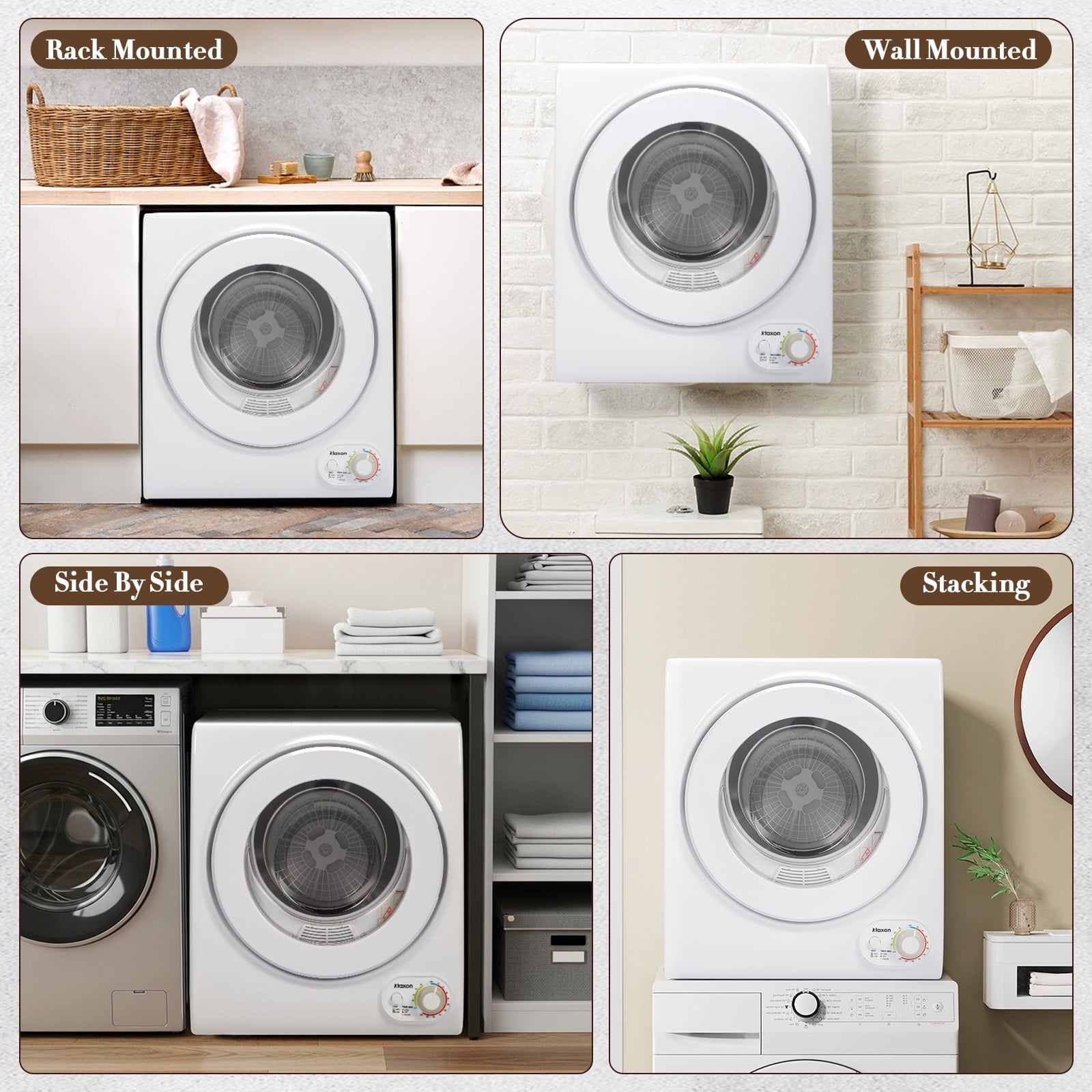 Ktaxon 17.8LBS Full Automatic Washing Machine and 3.5CuFt Portable Clothes Dryer Set, Compact Laundry Washer and Dryer Combo Set with Stainless Steel Inner Tub, for Apartment, Dorms, Home