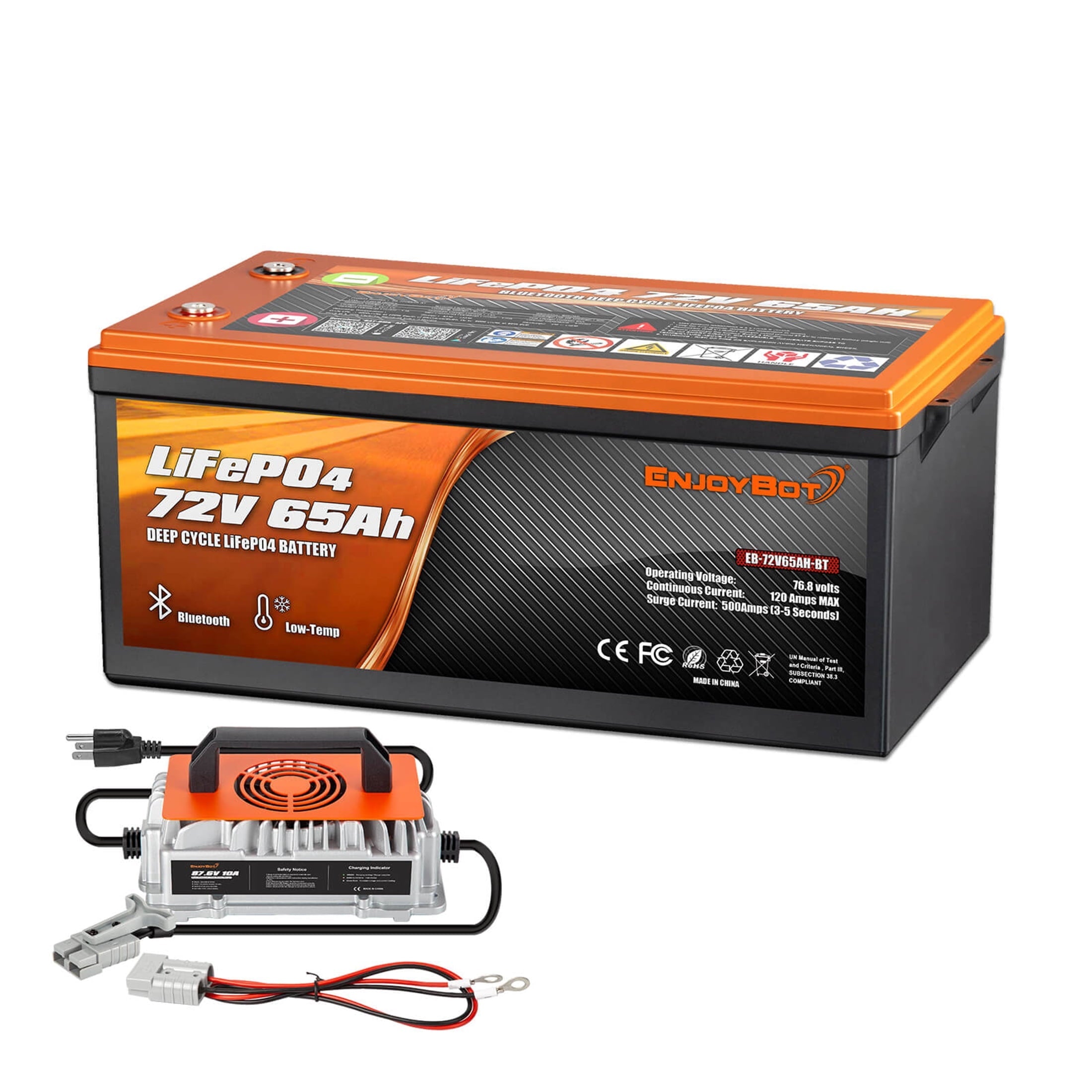 72V 65Ah LiFePO4 Golf Carts Battery, with Bluetooth & Mobile APP, Built-in 120A BMS, 4000+ Deep Cycles Battery, 4992Wh, Perfect for Golf Carts