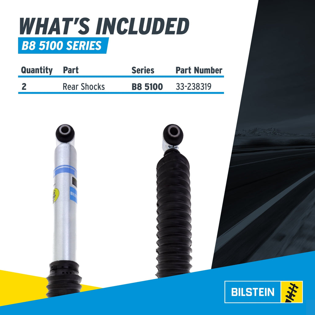 Bilstein Set of Front and Rear B8 5100 Series Shocks Compatible with 2014-2018 Silverado/Sierra 1500 with 0-1 Rear Lift | Provides 0-1.85 Front Lift