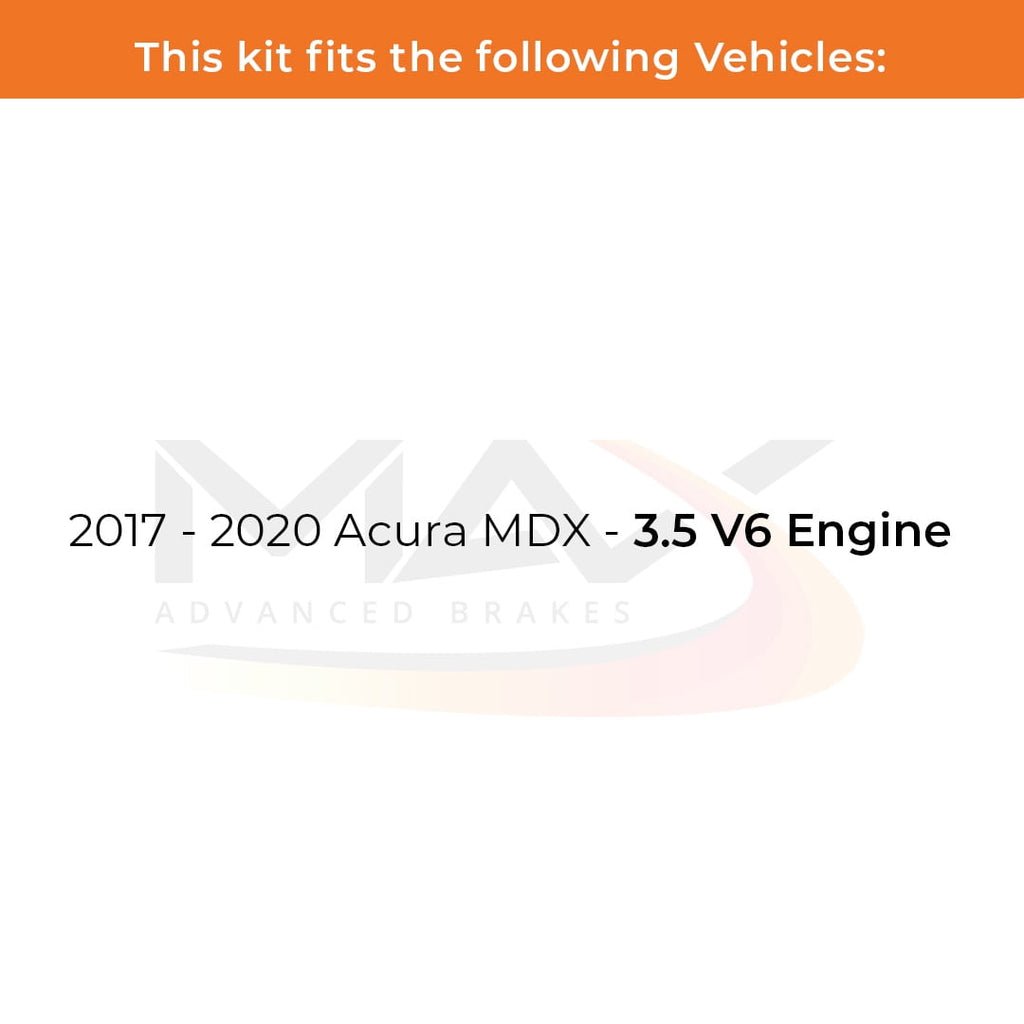 Max Advanced Brakes - Brake Kit for 2017 2018 2019 2020 Acura MDX w/ 3.5 V6 Engine Front and Rear Replacement Cross Drilled Disc Brake Rotors and Ceramic Brake Pads