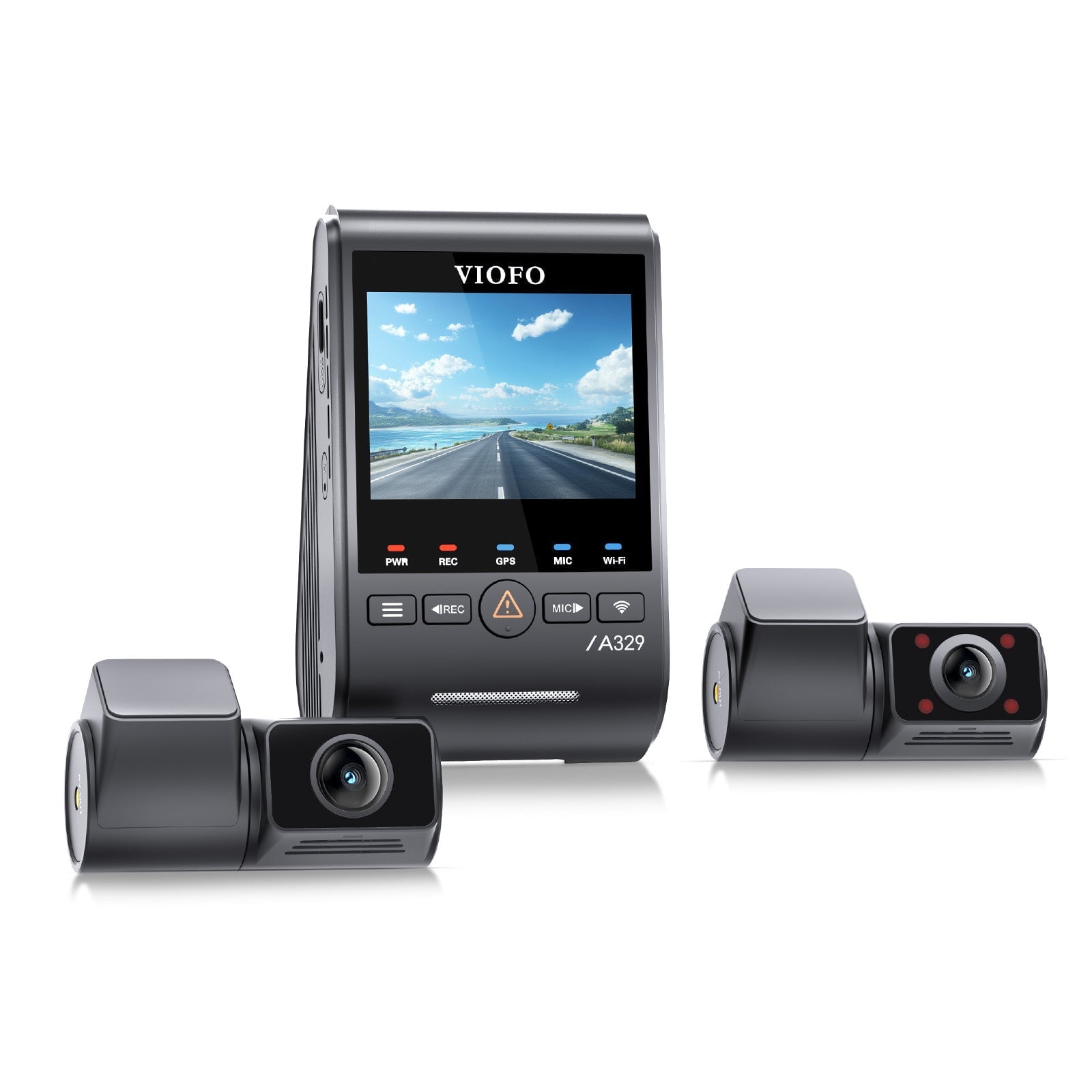 VIOFO A329S 3-Channel 4K Dash Cam – 4K Front, 2K Cabin, 2K Rear