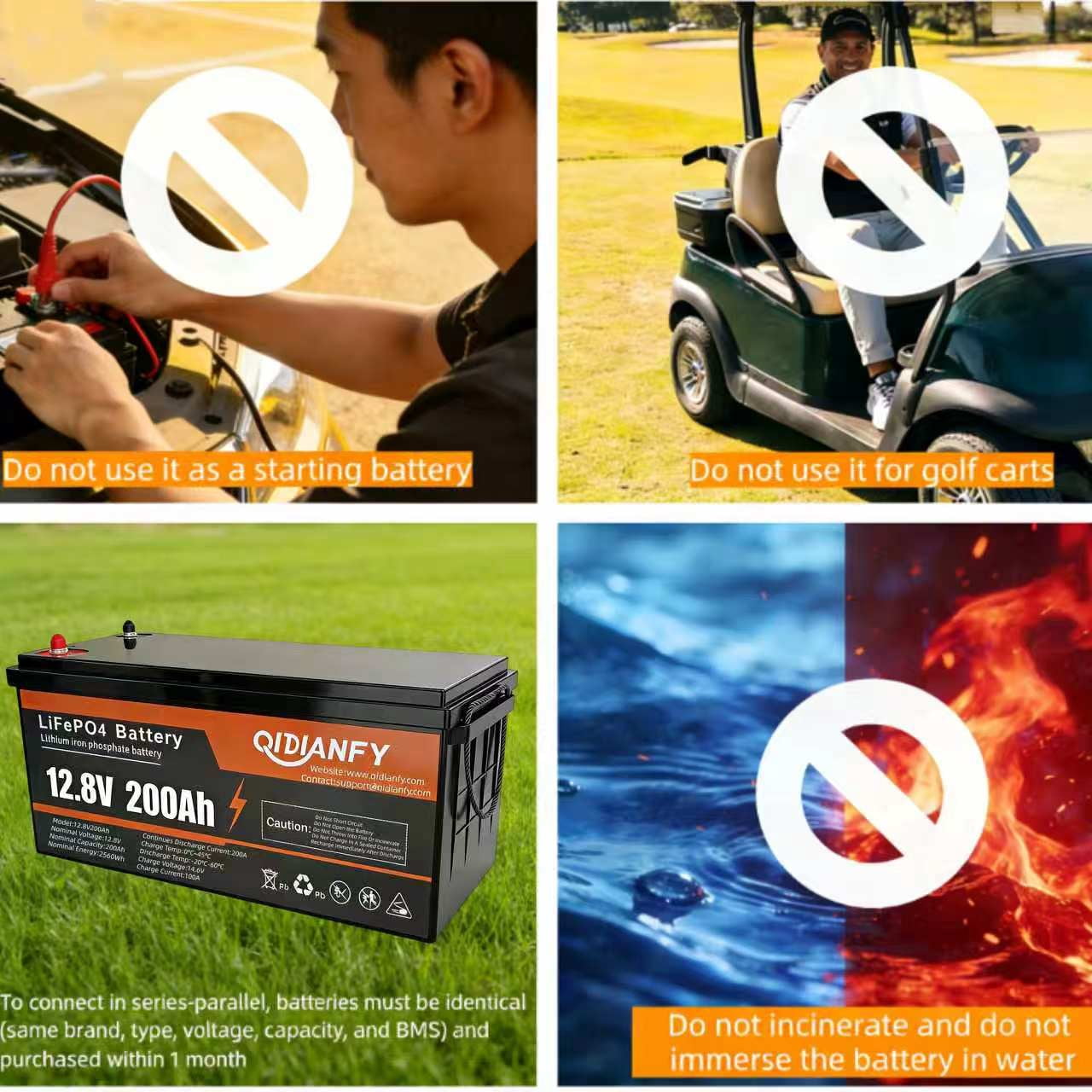 12V 200Ah LiFePO4 Lithium Battery, 200A BMS, 2560Wh Energy, 15000+ Deep Cycles, Ideal for RV, Solar, Home Energy Storage and Off-Grid Camping