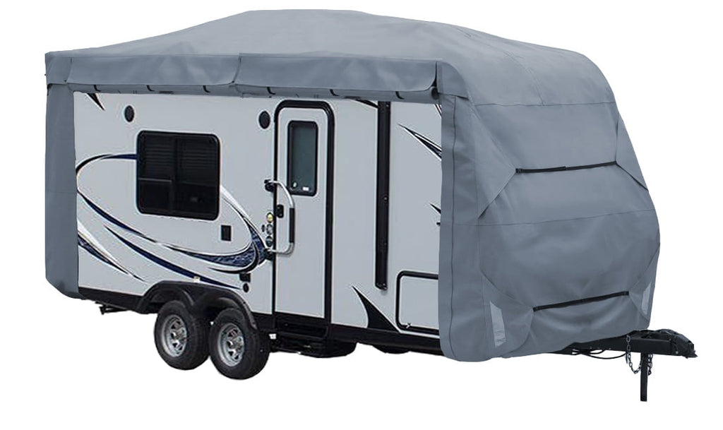 GEARFLAG Travel Trailer Cover Fits 17-19ft Reinforced Windproof Straps Anti-Uv Water-Resistance