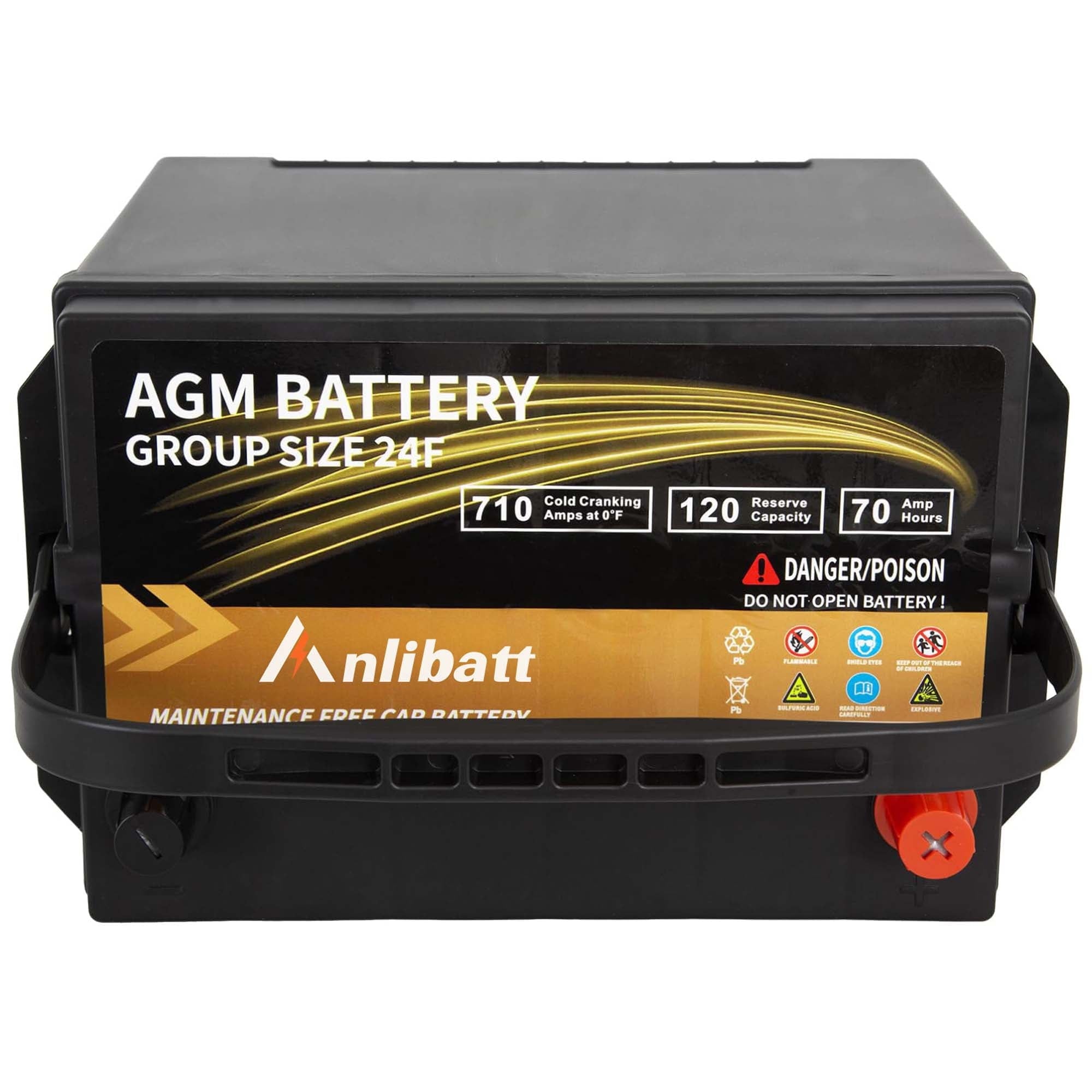Anlibatt Car AGM Battery Group Size 48 H6 Start Stop Battery 12V 70Ah 760CCA Maintenance Free Rechargeable