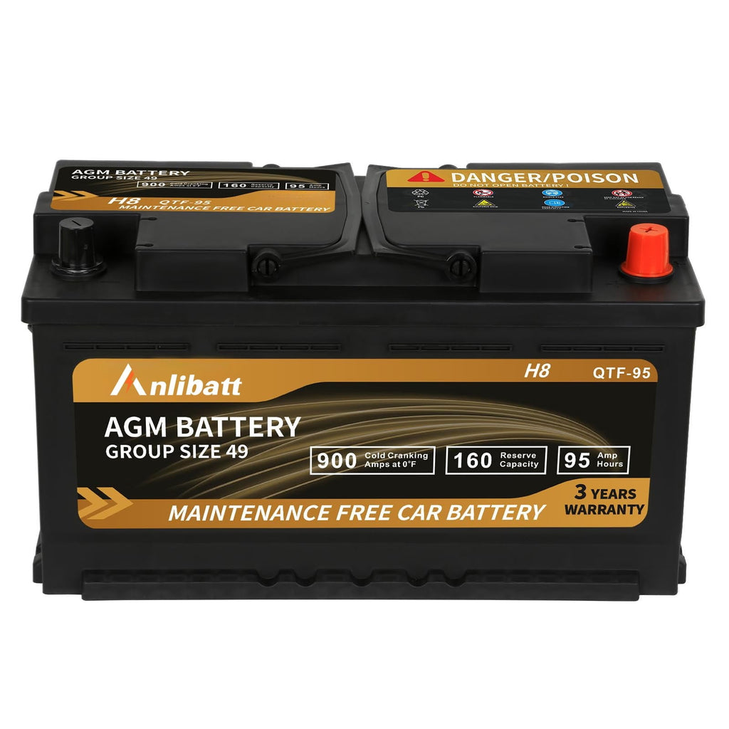 Anlibatt Car AGM Battery Group Size 48 H6 Start Stop Battery 12V 70Ah 760CCA Maintenance Free Rechargeable