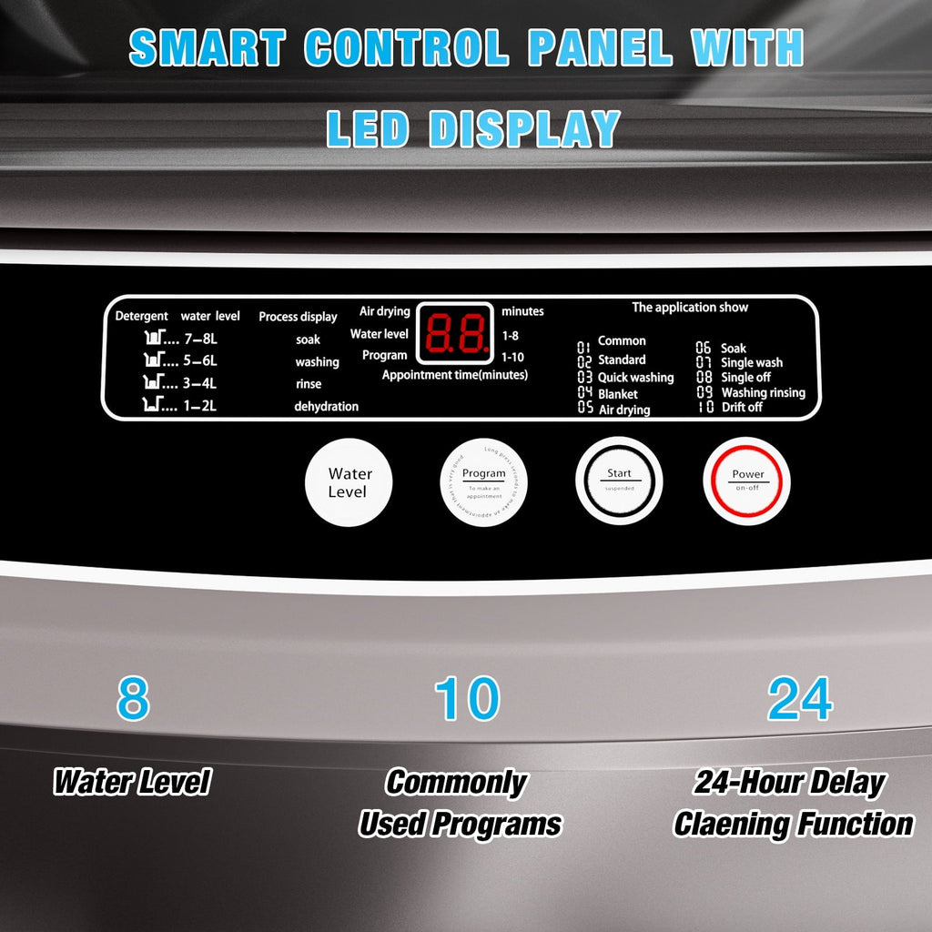 TABU Washer and Dryer Set, 19LBS Fully Automatic Washing Machine & 10LBS Clothes Dryer (White&White)