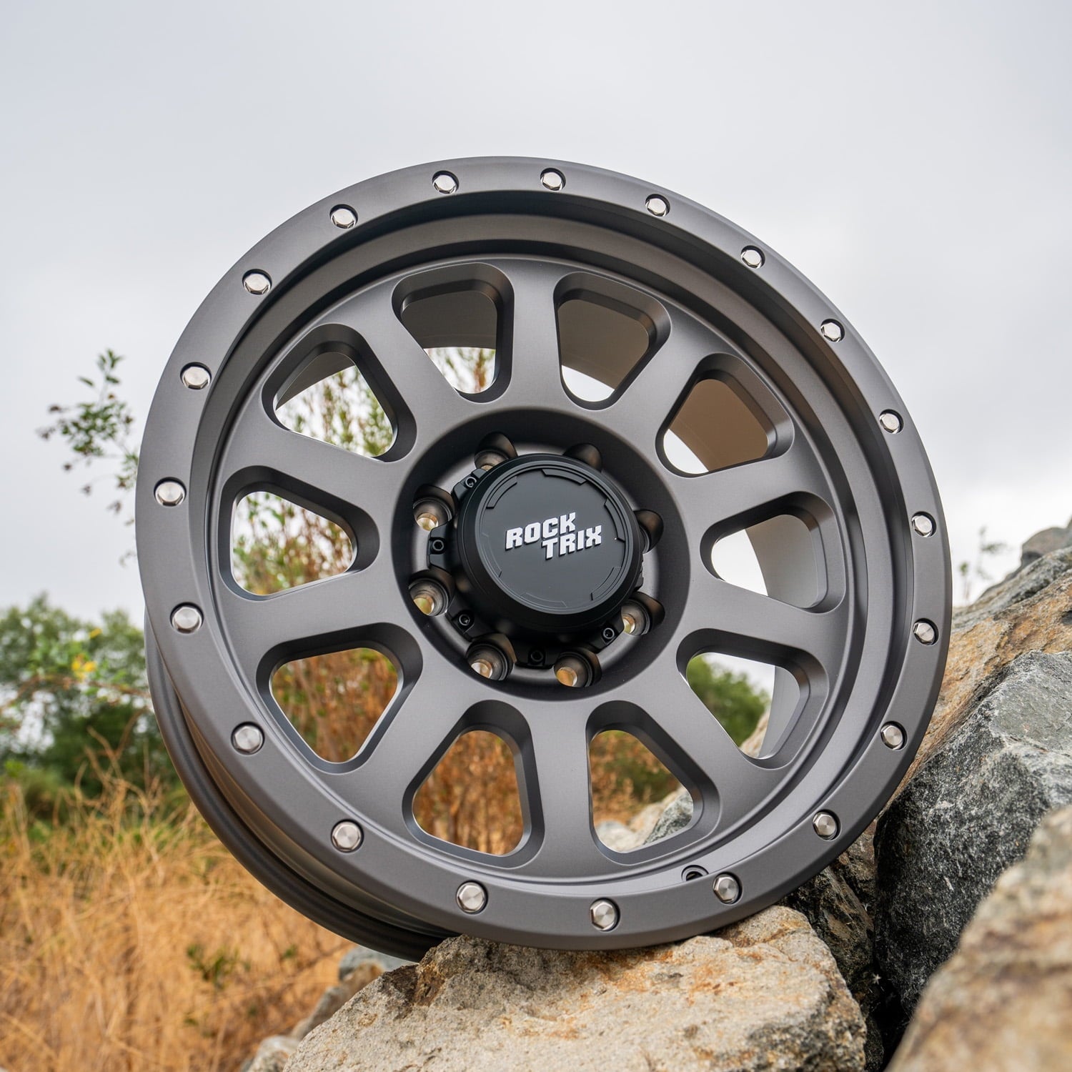 RockTrix RT111 18 inch Wheel 8x170 Compatible with Ford 1999+ F250 F350, 18x9 (-12 Offset, 4.5 Backspace), Black, Also fits 2000-2005 Excursion F-250 F-350 Super Duty