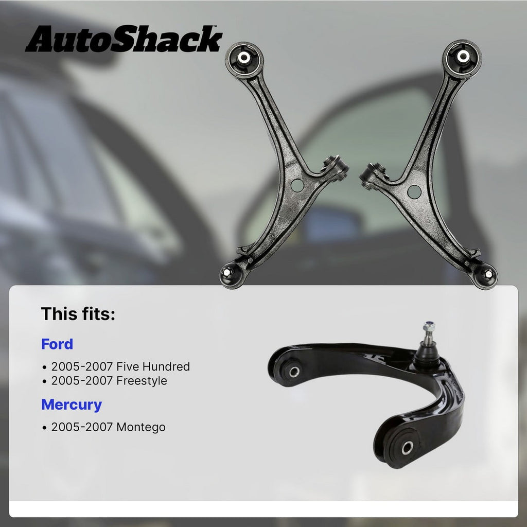 AutoShack Front Right Lower Control Arm and Ball Joint with Bushings for Ford, Five Hundred 2005-2007 Freestyle 2005-2007, AWD V6 3.0L
