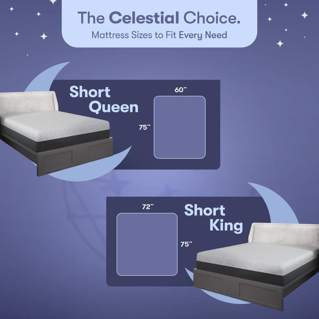 Celestial Sleep Gel Memory Foam Mattress in a Box, Made in The USA, CertiPUR-US, Oeko-Tex, and Fiberglass-Free Certified Bed, 12 inch Medium Soft - Split King