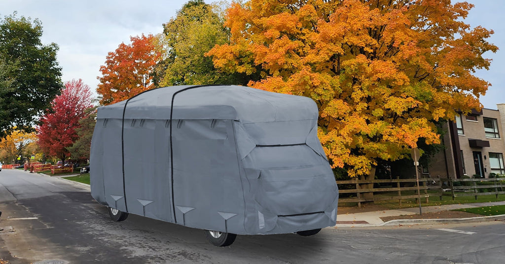 GEARFLAG Class C RV Camper Cover Fits 20'-23', Gray, Multi-Layers Top Fabric, Adjustable Covers, Reinforced Windproof RV Cover Motorhome 292L x 105W x 110H in, 1 Piece