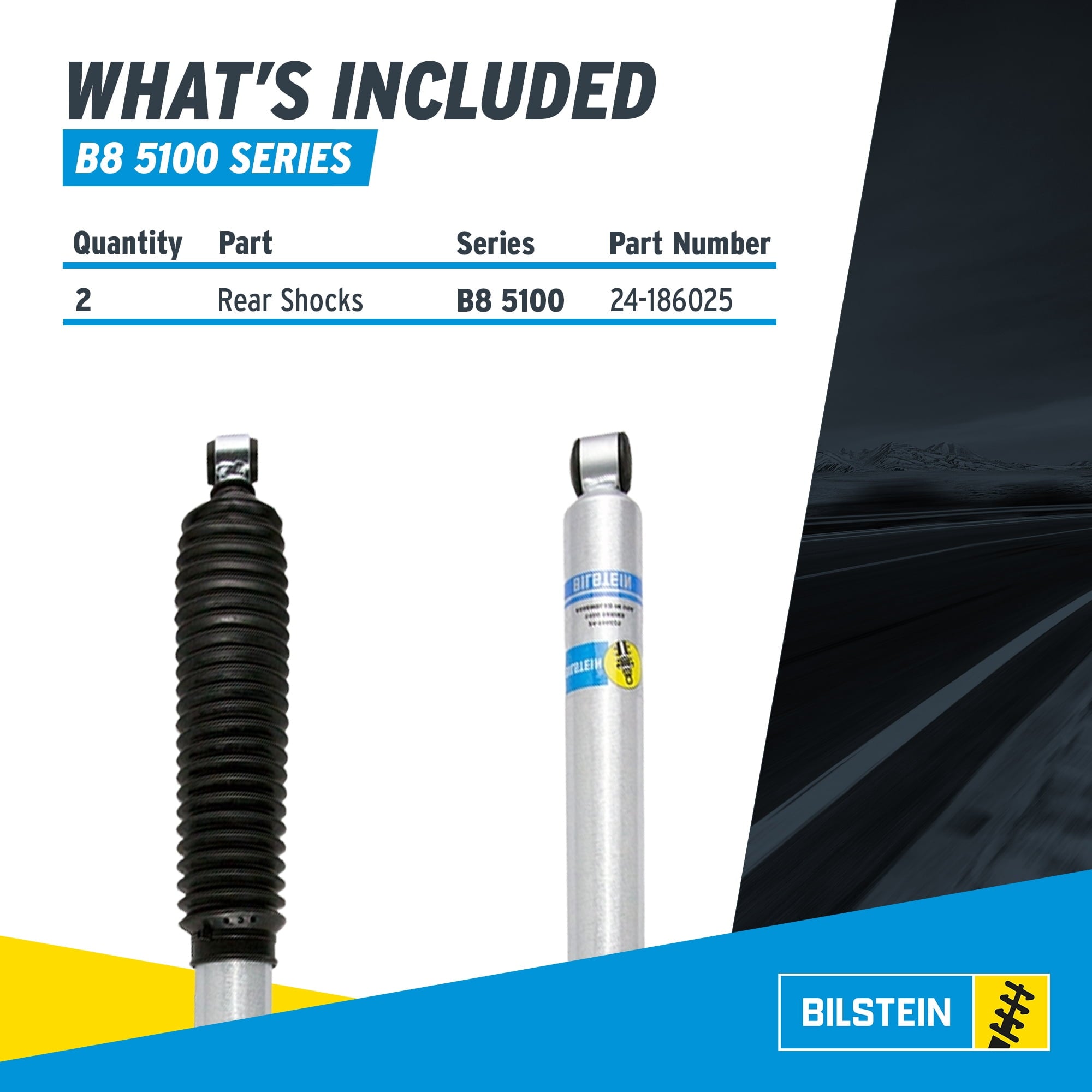 Bilstein Set of Front and Rear B8 5100 Series Shocks Compatible with 2005-2016 F250/F350 4WD with 2 Front & 0-1 Rear