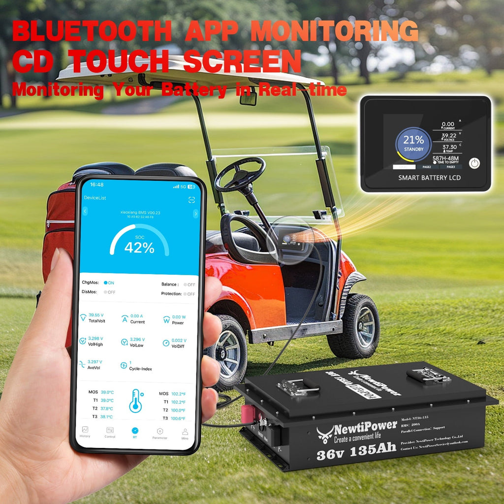 48V 100Ah LiFePO4 Lithium Battery,200A BMS,10000+ Deep Cycle Lithium Iron Phosphate Battery Great for Golf Cart, RV, Marine and Off Grid Applications