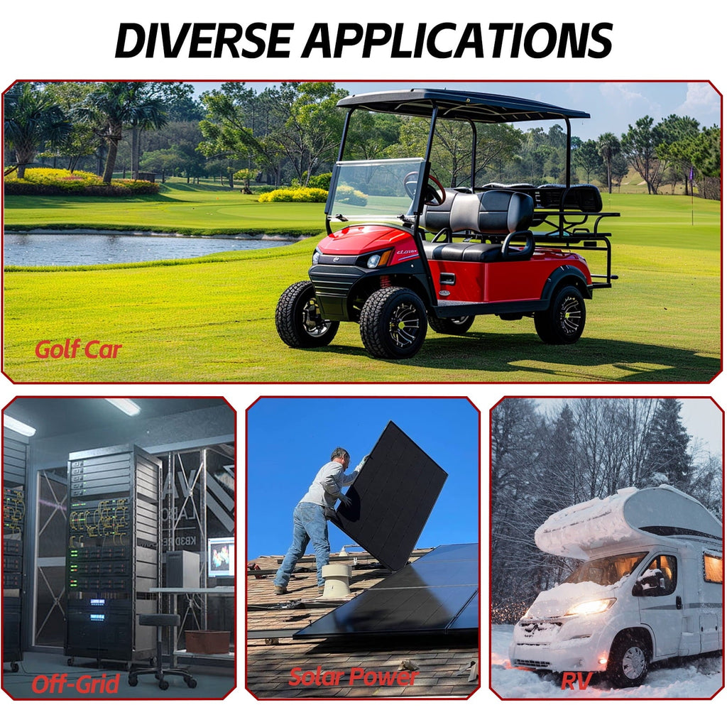 NewtiPower  36V 135Ah LiFepo4 Lithium Battery with 200A BMS&APP,  Top Post for Golf Cart