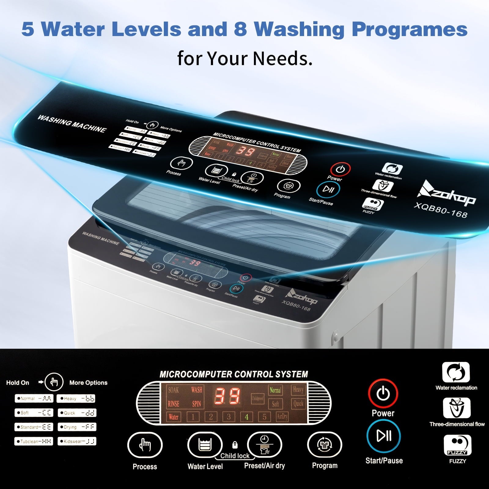Ktaxon 17.8LBS Full Automatic Washing Machine and 3.5CuFt Portable Clothes Dryer Set, Compact Laundry Washer and Dryer Combo Set with Stainless Steel Inner Tub, for Apartment, Dorms, Home