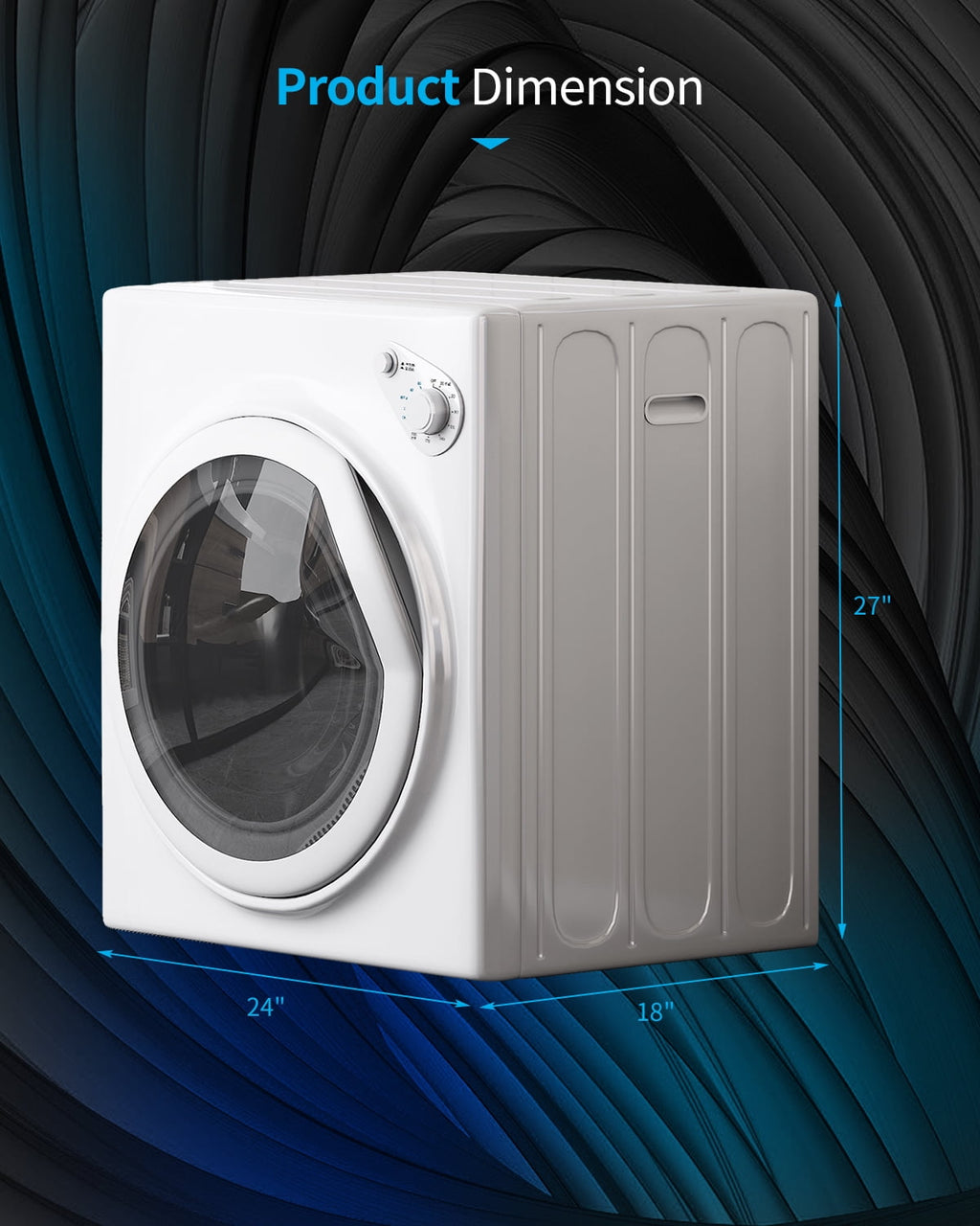 TABU Washer and Dryer Set, 19LBS Fully Automatic Washing Machine & 10LBS Clothes Dryer (White&White)