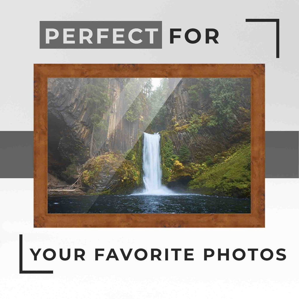 40x28 Bronze Brown Real Wood Picture Frame Width 1.25 inches | Interior Frame Depth 0.75 inches |