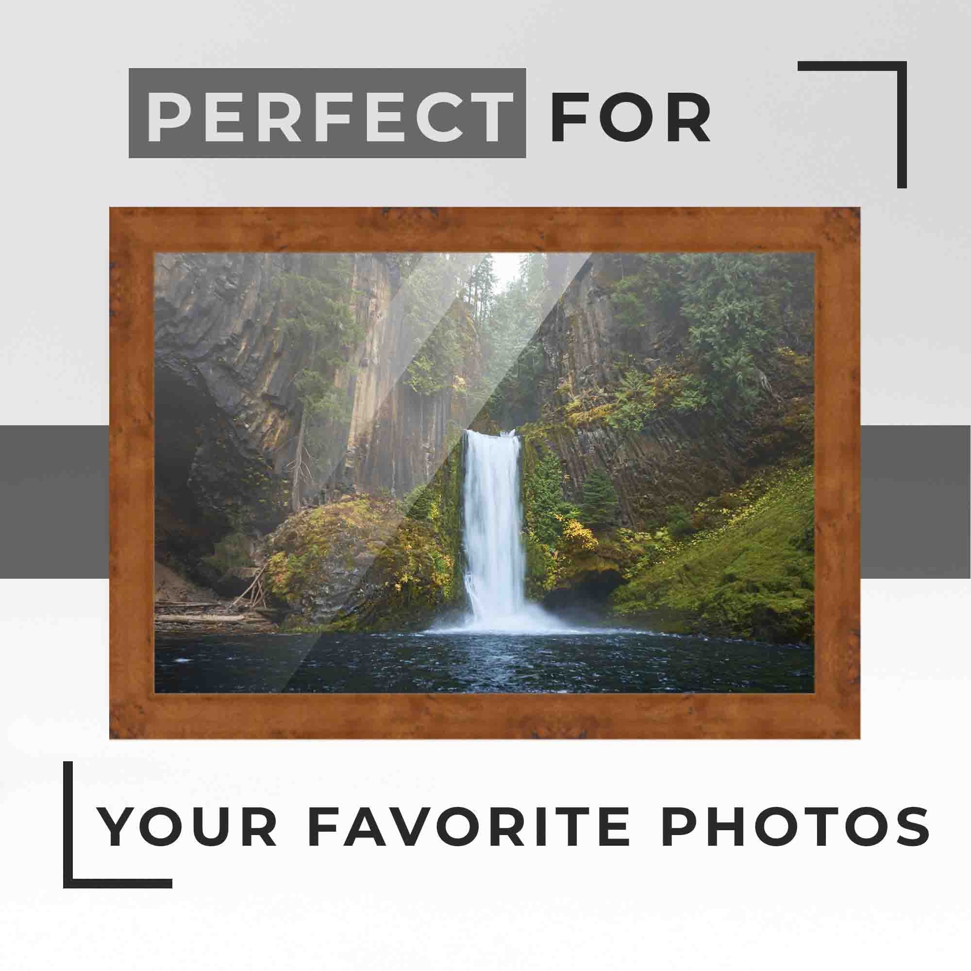 40x28 Bronze Brown Real Wood Picture Frame Width 1.25 inches | Interior Frame Depth 0.75 inches |