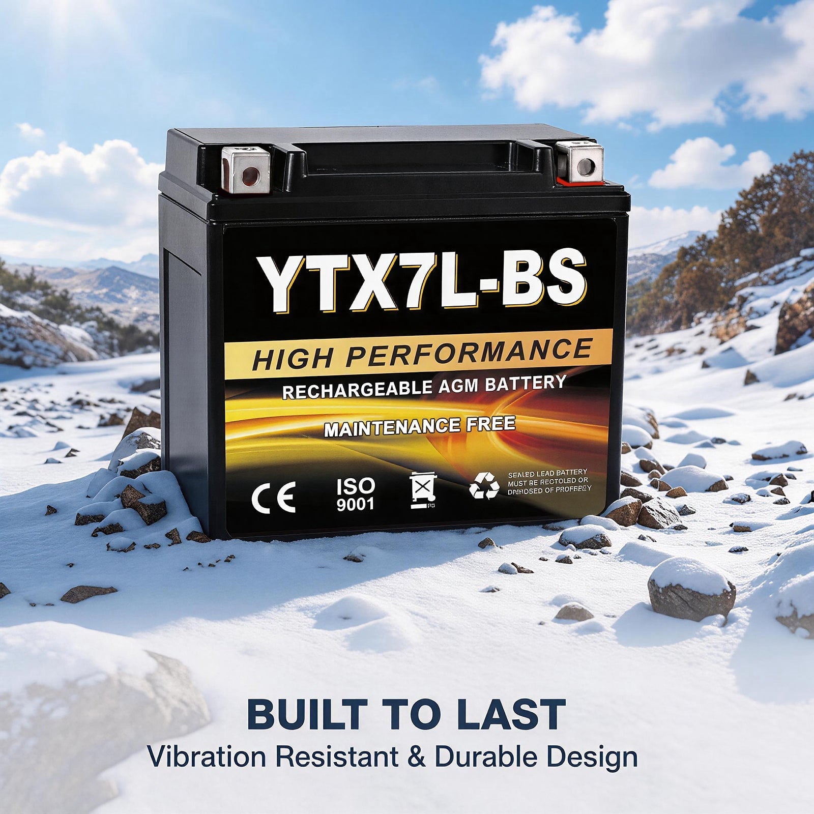 Anlibatt YTX14-BS Motorcycle Battery 12V 12Ah 200CCA Rechargeable Sealed Batteries Powersport Replacement for ATV, Scooter, Jet ski, Dirt Bike