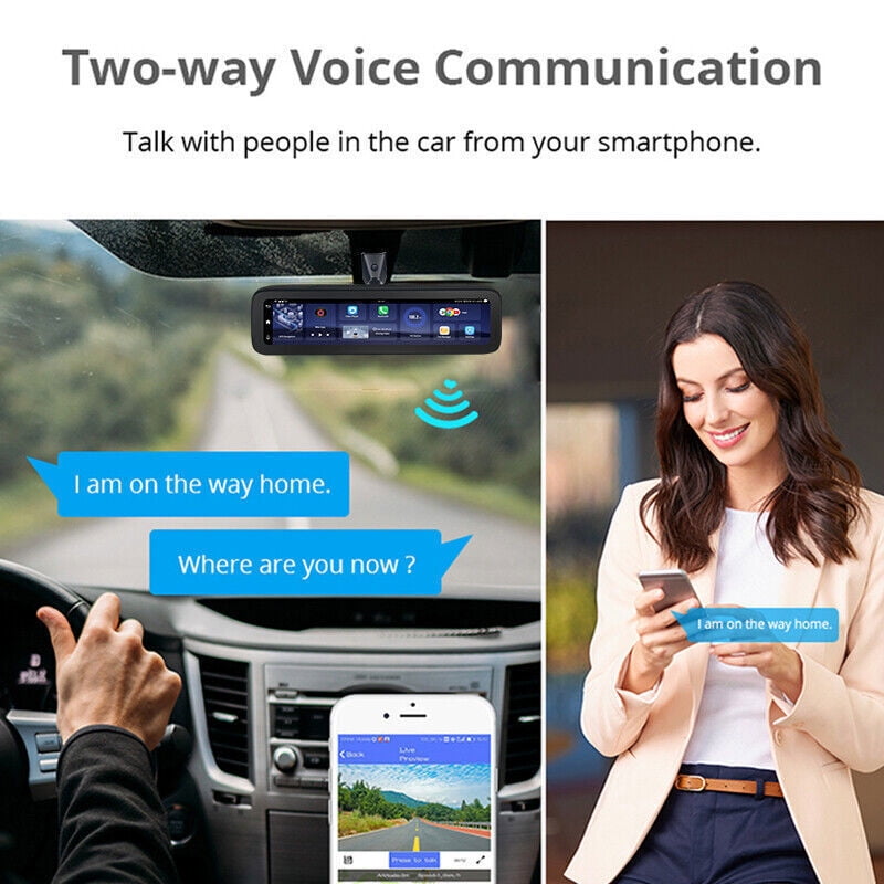 360-degree Panoramic 4CH Cameras Lens Car Dvr Backup Mirror Dash Camera with Gps