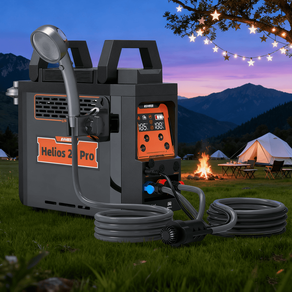 Kohree Helios 20 Pro, Portable Water Heater for RV Camping, Propane On-Demand Water Heater 20,000 BTU 4000mAh 1.6h Rechargeable Battery for Camping Outdoor Use